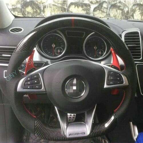 100% Real Carbon Fiber+ Leather Steering Wheel For Mercedes-benz W205 GLE450 C450 AMG