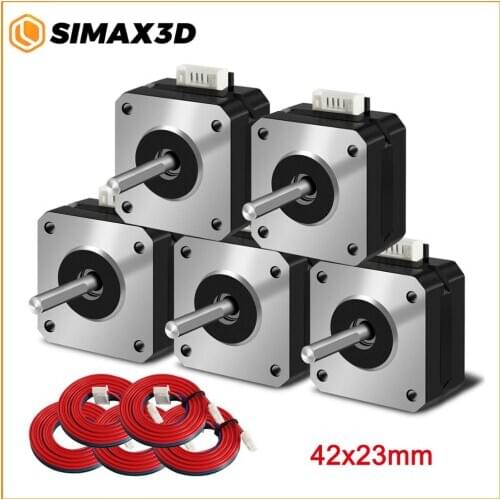 5Pcs Nema 17 Stepper Motor 42x23mm 17HS4023 with 39.3in(1Meter) Cable 1.5A 2Phase 4 Wires 1.8 Degree for Creality CR-10 Ender 3