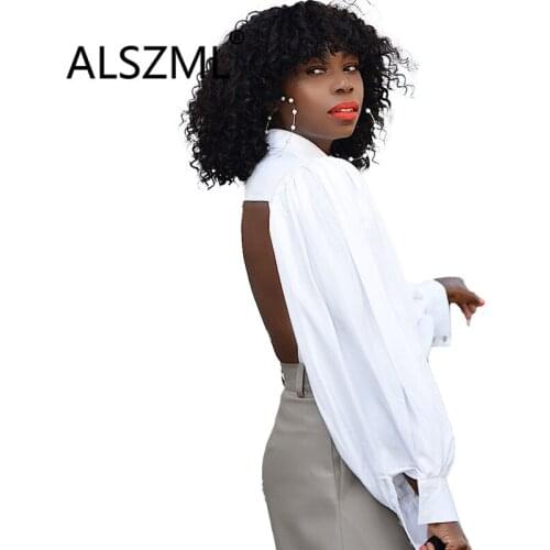 White O Neck Long Sleeve Backless T Shirt Casual Lady Fashion Women Top Young Party Lady Fashion T Shirt