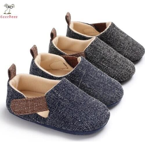 Baby Newborn Infant Boys Canvas Shoes Crib Shoes Toddler Soft Anti-slip Prewalker Sneakers baby shoes First Walkers 0-18M