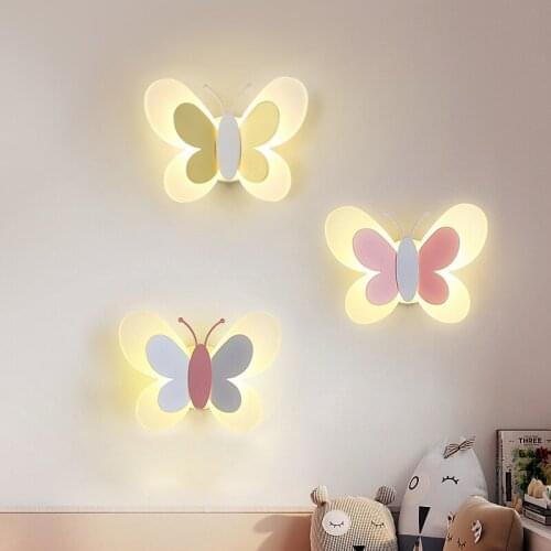 Childrens Bedroom Lamp Aisle Girl Bedside Light Modern Minimalist LED Wall Light Nordic Reading Wall Sconces