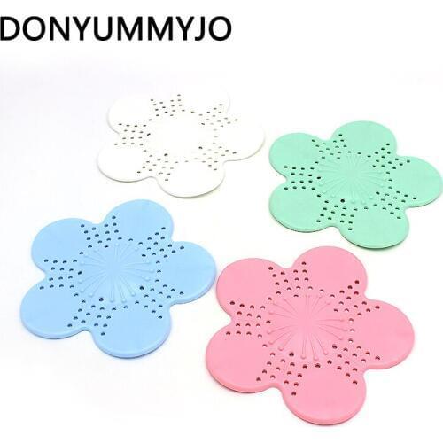 DONYUMMYJO 10pcs/bag Creative Plum Kitchen Sink Anti-blocking Silicone Floor Drain Bathroom Hair Filter Floor Drain