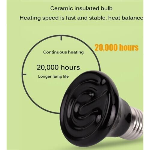 EU/UK Pet Heating Lamp Black Infrared Ceramic Emitter Heat Light Bulb Pet Brooder Chickens Reptile Lamp
