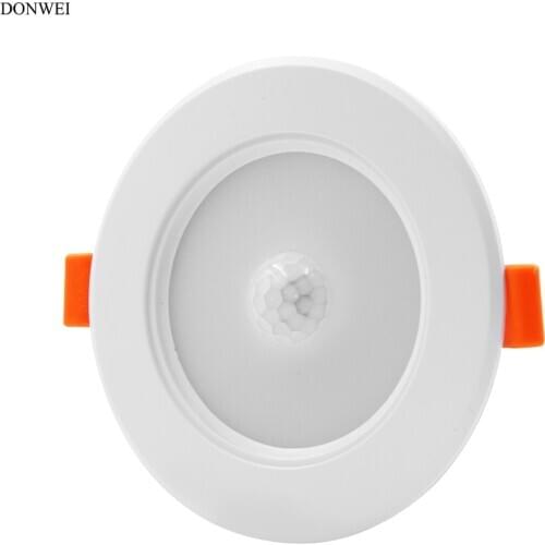DONWEI IR Motion Sensor 5W LED Downlight Night Auto ON / OFF Spot Llights for Living Room Kitchen Hallway Stairs Basement