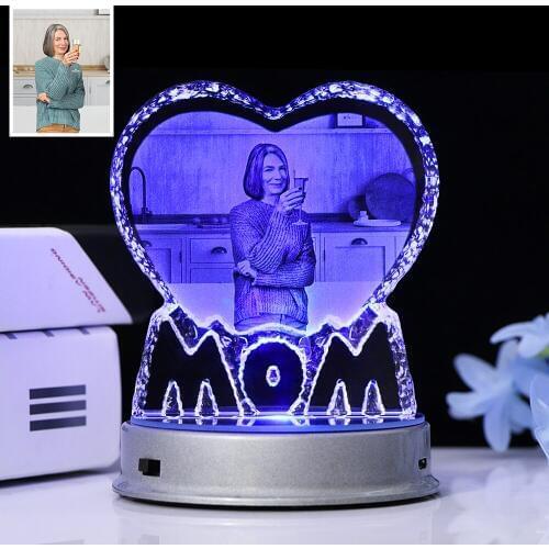 K9 Crystal Laser Engraved Photo Frame for Mothers Day Vintage Picture Frame Customize Moms Photos Frame Home Decor Moms Gift