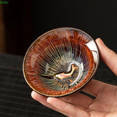 Ceramic tea cup goldfish cup chinese kung fu cup 110ml