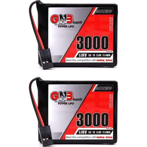 2PCS GAONENG GNB 3000mAh 1S1P 3.8V HV 5C Lipo battery with Futaba Plug for SANWA MT44 Remote control RX TX battery RC parts