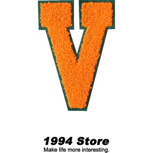 Fashion Orange Towel Embroidery Patch DIY Handbags Hats Decorative Badges Letter Patches For Clothes Sewing Accessories Custom