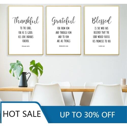 Prayer Psalm Wall Art Canvas Painting Posters Prints Thankful God Quote Walll Decor Pictures Christian Aesthetic Home Decoration