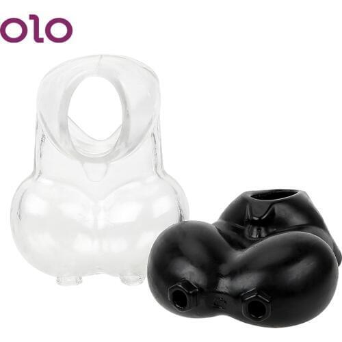 OLO Scrotum Bondage Restraint Delay Ejaculation Sex Toys For Men Penis Rings Cock Sleeve Chastity Cage Reusable Ball Stretcher