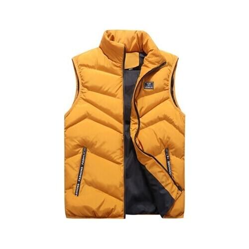 Mens Jacket Sleeveless Vest Winter Fashion Casual Coats Male Cotton-Padded Mens Vest Men Thicken Waistcoats 4XL,YA741