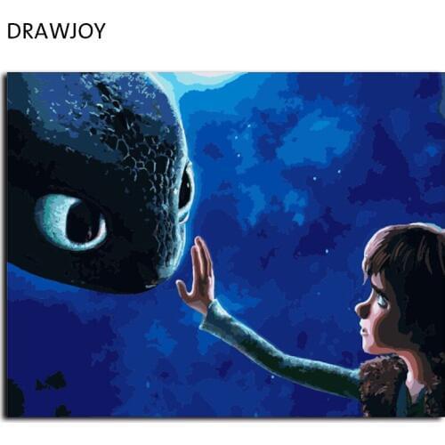 DRAWJOY Framed Pictures DIY Oil Painting By Numbers Painting&Calligraphy On Canvas Home Decoration Wall Art G411