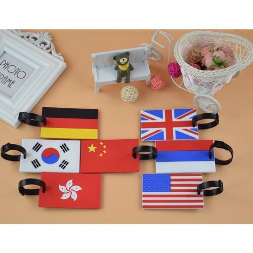 2018 New Fashion Luggage Tag PVC Travel Accessories National flag Bag Portable Travel Label Suitcase Girls Boys