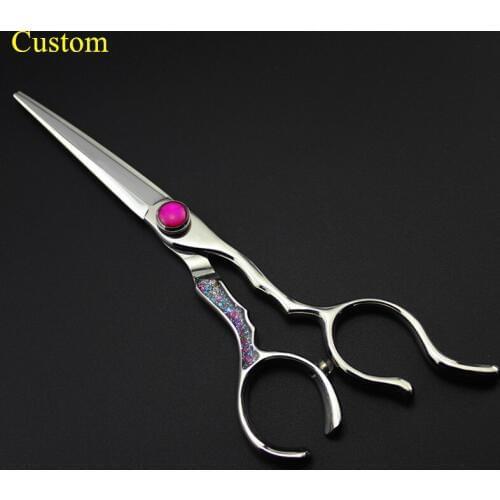 Custom professional japan 440c 9cr steel 6 inch hair scissors shears hair cutting scissor barber cut makas hairdressing scissors