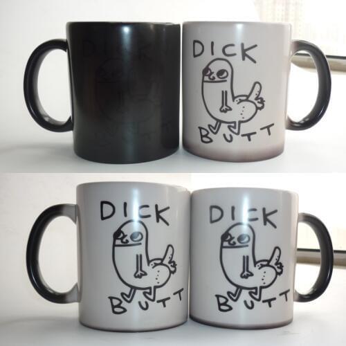 Drop shipping,Dick Butt Color Changing Mug 11os Ceramic Coffee Cup cute mugs cup Surprise gift