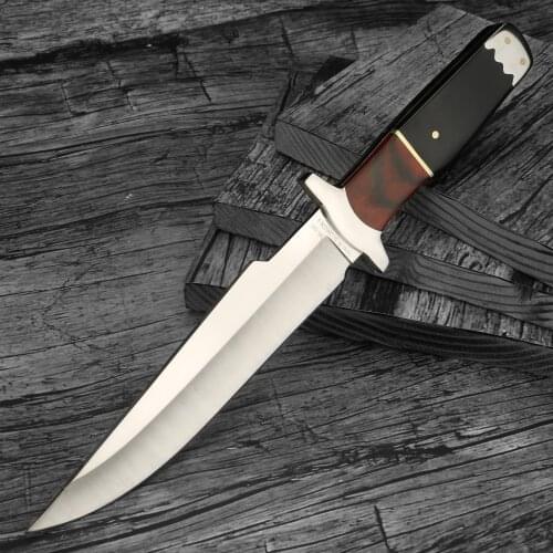 Full Tang Fixed Blade Knives Camping Hunting Combat Straight Knife High Hardness Outdoor Survival Self-defense Knife with Sheath