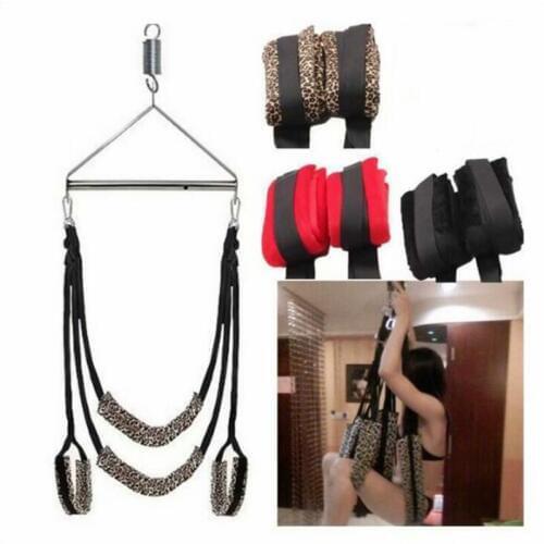 Sex Swing Sex Trapeze Leather BDSM Handcuffs Bear 200kg Adult Game Chair Sexual Toys Sex Furniture For Couple With Cushion 1