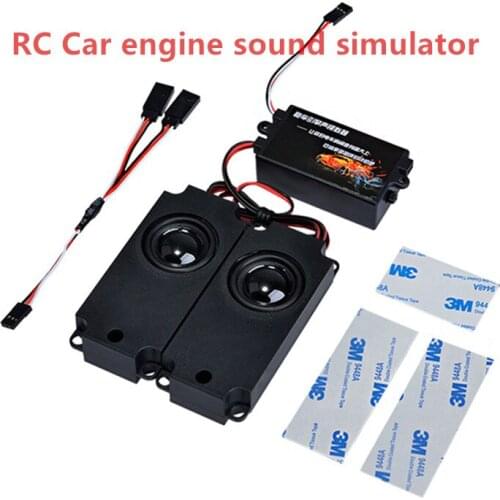 Engine Motor Sound Simulator 10 Sound Effect two Speakers Accelerator Linkage horn throttle Sound Group for 1/10 RC Crawler car