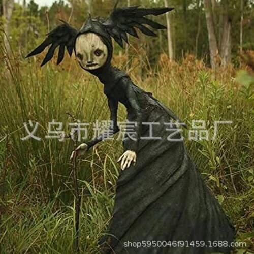 Resin Nightmare Witch Statue Crafts Patio Witch Garden Decoration Sculpture Horrible Halloween Decor Outdoor Ornaments