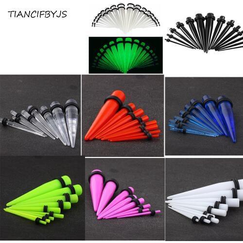 TIANCIFBYJS Acrylic Ear Taper Wholesale Body Jewelry UV Ear Stretcher Expander Piercing Earring Plugs Gauges Flesh Tunnel 100pcs