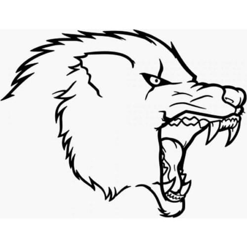 Wolf Head Car Styling Decals Race Car Vinyl Stylish Car Body Stickers Cover Black/Silver CL571