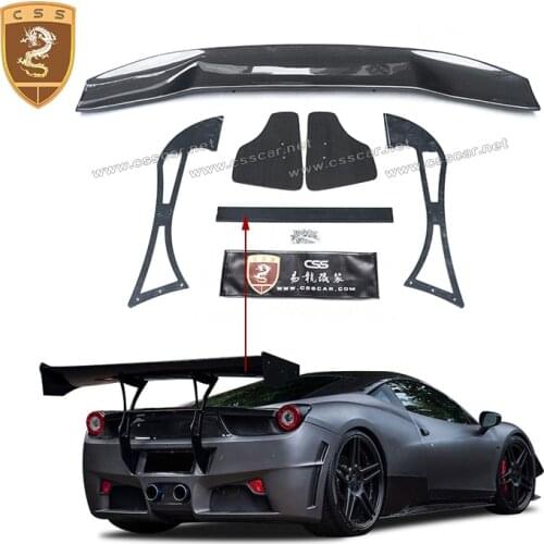 High Quality real carbon fiber rear spoilers wing for Ferrari-458 Italia SVR style high tail rear wing for 458 auto parts 00027