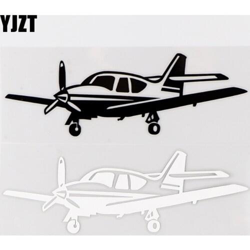 YJZT 16.2×5.3CM Airplane Vinyl Decals Profile Aircraft Funny Body Decor Car Sticker Black / Silver 10A-0564