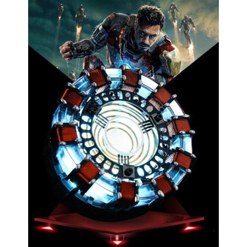 [Funny] 1:1 scale super hero Arc Reactor A generation of glowing heart model with LED Light Action Figure Toy Display box
