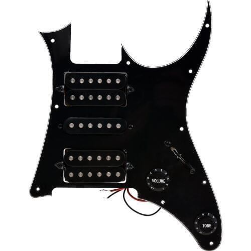 Kmise Loaded Guitar Pickguard HSH Prewired Black for GRG250 Electric Guitar with Pickups - Guitar Parts& Accessories