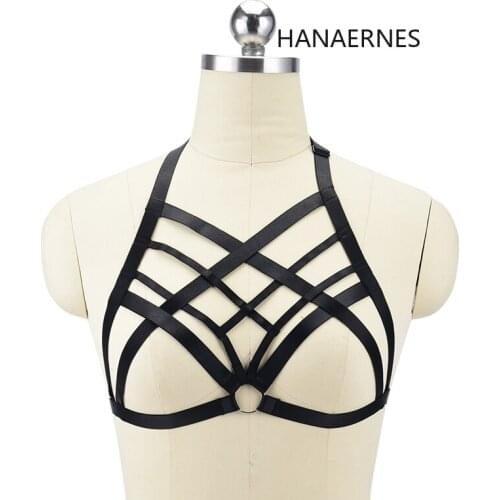 Women Harajuku harness Lingerie Women Bra Garters Leather Harness Adjustable HARNESS BRA Bondage Erotic Lingerie Cage Bra