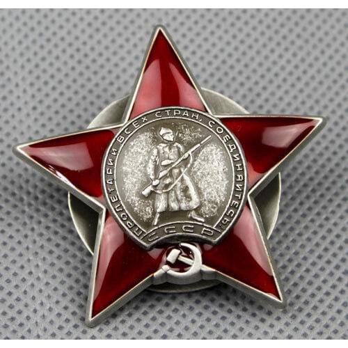WWII SOVIET CCCP RED STAR BADGE RUSSIAN COMBAT ORDER OF THE RED STAR