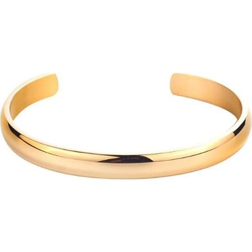 Stainless Steel Gold C Shaped Men Women Minimalism Bracelet Bangle Jewelry Gift For Him Best Birthday Gift For Him