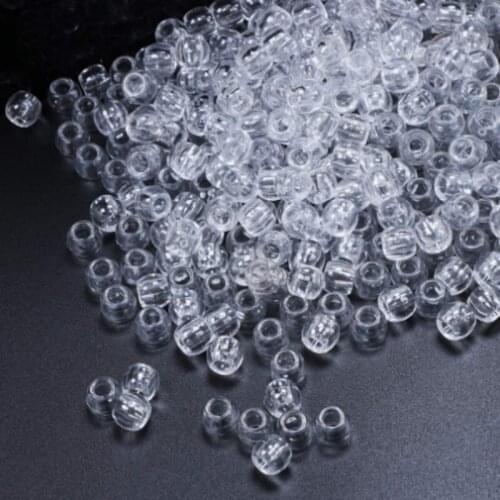 100pcs Hair Beads 5mm Big Hole Dreadlock Beads Acrylic Transparent Jumbo Braid Dreadlock Hair Braiding Accessories