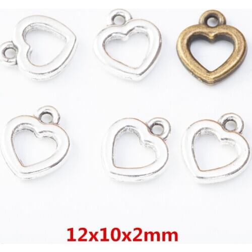 110 pieces of retro metal zinc alloy love pendant for DIY handmade jewelry necklace making 7962