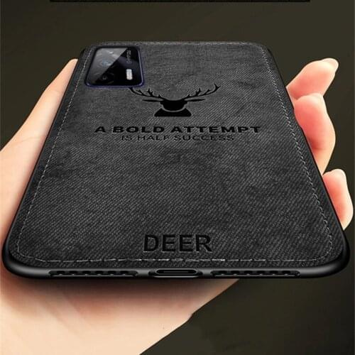 3d deer pattern classic fabric cloth phone cover for realme gt nep gtneo 5g 6.43'' soft silicone bumper coque realmi gt 5g case