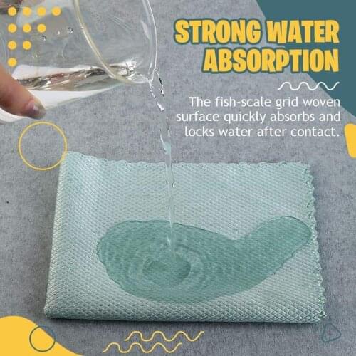 5/10pcs Wave Pattern Fish Scale Cloth Rag 30x40cm Water Absorbable Glass Kitchen Cleaning Cloth Wipes for Table Window STTA889