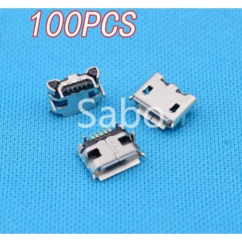 100pcs Micro USB 5pin B type Female Connector For Mobile Phone Micro USB Jack Connector 5 pin Charging Socket A-02