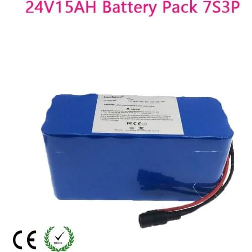 24V 15Ah Battery Pack 7S3P 21700 Lithium Battery Pack For Electric Bicycle Built-in 15A Bms 2A Charger