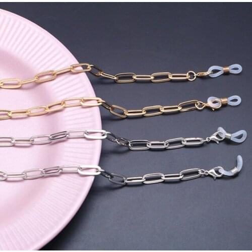 75cm Acrylic Paperclip Glasses Chain Chic Women Halter Neck Non-slip Glasses Lanyard Metal Anti-lost Mask Rope Mask Chain