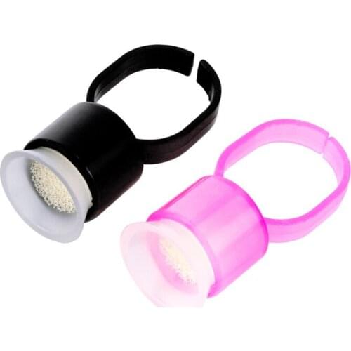 50pcs Tattoo Ink Ring Cups with Sponge Disposable Microblading Pigment Cup/Cap Ink Holder for Permanent Makeup Accessory Supply
