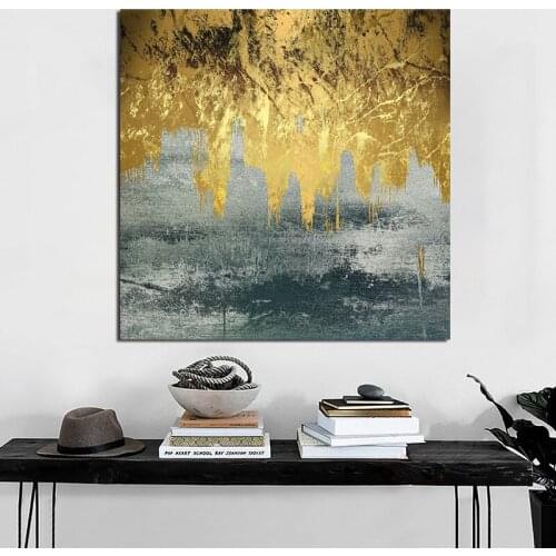 Black Yellow Canvas Posters Prints Marble Abstract Wall Art Painting Oil Decorative Picture Modern Living Room Home Decoration