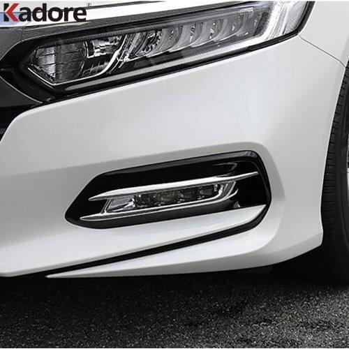 For Honda Accord 2018 2019 2020 ABS Chrome Front Foglight Fog Light Cover Trim Car Protect Decoration Exterior Accessories