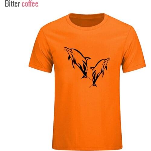 Funny Dolphins Marine T Shirt Russia Casual Short Sleeve Printed T-Shirt Men Cotton Top Tees Summer NEW Fashion Brand Clothes