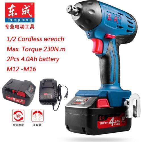 Speed Variable 18V Cordless Impact Wrench Max. 230 N.m Rechargeable Electric Wrench 4.0Ah 1/2" Electric Wrench (Gift 19/22mm)