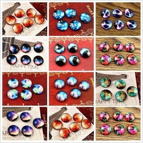 Hot Sale 20pcs 12mm Handmade Photo Glass Cabochons (Nebula Style)