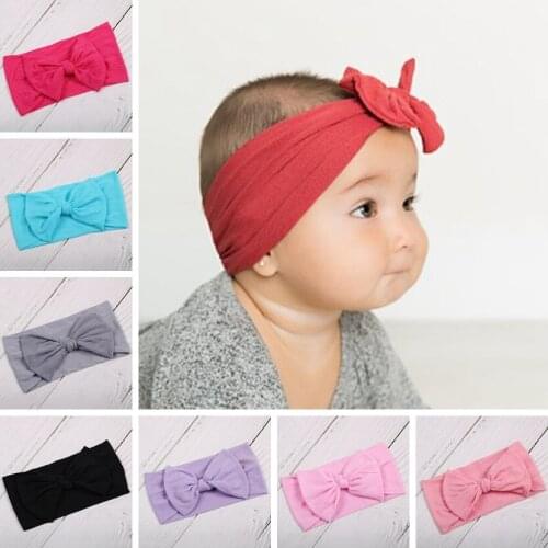 Baby Girls Fashion Bow Hairband Elastic Wide Nylon Infant Girls Headwear Clothing Accessory Photography Props Christmas Gifts