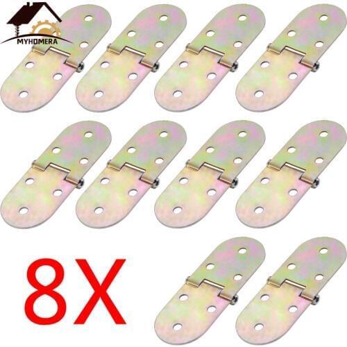 Myhomera 8Pcs Table Flap Hinge Hidden Furniture Folding Cabinet Hinges DIY Multifunctional 70*30mm Concealed Supporting Brackets