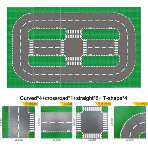 Classic City Road Green Street Baseplates Set Building Blocks Parts Compatible with leduo DIY Assembly bricks Toys for Children