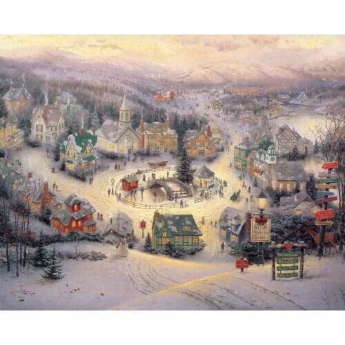 St. Nicholas Circle Thomas Kinkade HD Canvas Print Living Room Bedroom Wall Pictures Art Painting Home Decoration No Frame