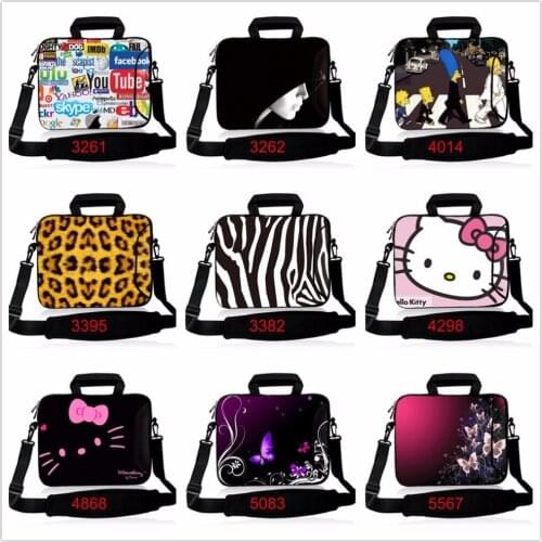 New 10'' 11.6" 13.3" 14" 15" 17.3" 17.4" Tablet PC Portable Laptop Bag Notebook Case Cover Sleeve Shoulder Strap,Outside Pocket